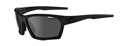 Tifosi Kilo Sport Sunglasses For Men & Women - Ideal For Cycling (Gravel, Road Race and Mountain), Hiking, Running., Blackout (Smoke Polarized), Med-Large