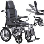 Broobey Reclining Foldable Electric Wheelchairs for Adults - 700W Super Horse Power Motor -30km Range ~ 20AH Extended Battery - Include Headrest and Backrest Multi-Angle Adjustment Support 150kg