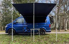 Wild Earth DELUX Sun Canopy Awning for VW Camper Van Motorhome RV 2.4m x 3m Black