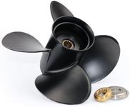 CAPTAIN 4 Blades Outboard Propeller 13 Diameter x 17 Pitch fit Yamaha 115 T50 60 70 75 F80 85 90 100 130 HP Engines, 15 Spline Tooth Boat Prop, RH Aluminum Propellers