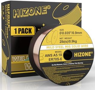 HIZONE MIG Solid Welding Wire, Premium ER70S-6 .035inch-2lb Mild Steel MIG Solid Wire, 1PC