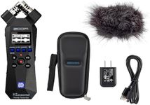 Zoom H1essential 2-Track 32-Bit Float Portable Audio Recorder Bundle with APH-1e with Hairy Windscreen, Padded Shell Case, AC Adapter, & USB C-Cable