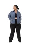 Spirit Animal Plus Size Standard Length Jackets For Women With Snap Buttons, Denim Blue|Fleece Jackets For Women Winter Wear|Full Sleeves Jacket With Buttons|Relaxed Fit|Fleece Pullover-5Xl