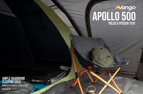 Vango Apollo 500 Family Tent – 5 Person Waterproof Camping with Large Porch
