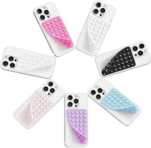 (7 Pack) Silicone Suction Cup Phone Case Mount Double Sided, Sticky Phone Grip with Higher Suction Power for Cell Phone, Pink & Blue & Clear & Black & White & Hot Pink & Lavender