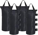 CACTIYE Canopy Weight Bags for Pop up Canopy Tent, Sand Bags Leg Weights for Instant Outdoor Sun Shelter Canopy Legs (Round-4PCS-7.6x20 INCH, Black)