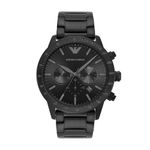 Emporio Armani Watch for Men, Quartz Chronograph Movement, 43 mm Black Stainless Steel Case with a Stainless Steel Strap, AR11242