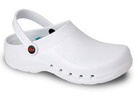 DIAN Clog Ultralight Antibacterial Non-Slip Safety Trainer Ideal for Hospital Health Kitchen Cleaning Staff Eva White 41