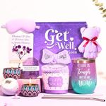 Lavender Get Well Gifts for Women after Surgery, 13pcs Speedy Recovery Sympathy Self Care Package for Women with a Dried Flower, Thinking of You Get Well Soon Gift Baskets for Women by AZULCreations