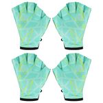 PATIKIL Webbed Swim Gloves, 2Pairs Swimming Aquatic Gloves Printing Water Resistance Training Accessories for Swimming and Diving, M, Light Green