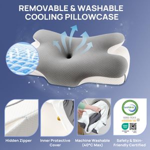 MULISOFT Memory Foam Pillow – Grey Orthopedic Support