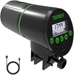 TOPBRY Automatic Fish Feeder,【Upgraded Version】 Digital Auto Fish Turtle Feeder for Aquarium and Fish Tank, USB Rechargeable Timer Fish Feeder Fish Food Dispenser