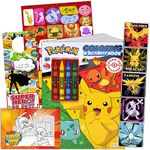 Pokemon Stickers Activity Set - Bundle Includes Pokemon Coloring Book with Stickers, Reward Stickers, Pokemon Craft Door Hanger