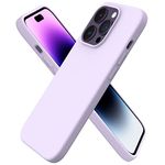 ORNARTO Compatible with iPhone 14 Pro Case 6.1, Slim Liquid Silicone 3 Layers Full Covered Soft Gel Rubber Case Protective Cover 6.1 inch-Pastel Lilac