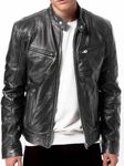 DECIMAL Men's Black Genuine Lambski