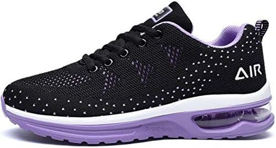 MAFEKE Women Air Athletic Running Shoes Fashion Tennis Breathable Lightweight Walking Sneakers, Purple1, 8.5