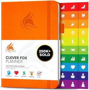 Clever Fox Planner – Undated Weekly & Monthly Planner to Increase Productivity, Time Management and Hit Your Goals – Organizer, Gratitude Journal – Start Anytime, A5, Lasts 1 Year, Orange (Weekly)