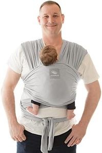 manduca Sling Sling > < Elastic Baby Sling Made of Organic Cotton (Jersey Knitted Fabric/without Elastane) Stable and Cuddly Soft for Newborns from Birth (5.10 x 0.60 m) Plain - Plain - Light Grey