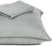 Micropuff Pillow Protectors with Zipper Standard Size Gray- Premium Brushed Microfiber Pillow Covers, Hypoallergenic Pillowcases with Zipper (2 Pack, Standard 20x26)