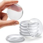 Vysane Wall Door Handle Stopper 2" Set. Clear Rubber Door Knob, Round Wall Shield Cushion. Quiet Wall Protector for Door Handle. Guard Door Bumper Wall Protector Silencer. Self Adhesiv (6 Pieces)