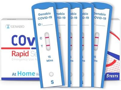 Genabio COVID-19 Rapid Self-Test Kit (15 Minute Results), OTC at Home Self Test, Non-Invasive Short Nasal Swab, FDA/EUA Authorized, HSA/FSA Eligible (1 Pack, 5 Tests)