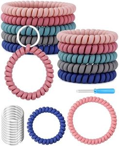 FIVEIZERO 5 Big and 5 Small Stretchable Wrist Keychain Bracelet, Flexible Spiral Coil Key Ring Wristlet, Retractable Key Holder for ID Badge, Sauna, Outdoor Sports & Everyday Use