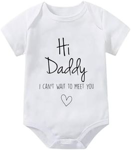 WOOYONGING Hi Daddy I Can't Wait To Meet You Pregnancy Announcement Infant Baby Bodysuit Baby Boy Girl Clothes Newborn Romper