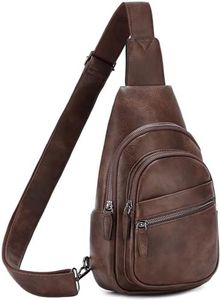 Sling Bag for Women.RAVUO Faux Leather Crossbody Daypack Chest Backpack Fashion Waist Packs with Adjustable Strap for Travel (Coffee)