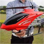 ZFHTAO Large Remote Control Rc Helicopter 3.5 Channels Adult Helicopter Parent- Boy Aircraft with Gyro Led Light Charging Electric Fall-Resistant Aircraft Drone Outdoor Toys/1Battery Pack