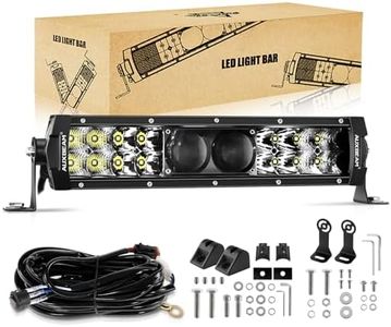Auxbeam 12 Inch LED Light Bar 100W 12000LM Waterproof Dual Row LED Bar Lights Spot Flood Combo Off Road Lights LED Driving Work Lamp 5D PRO Lens with Wiring Harness for Cars Trucks Jeep ATV UTV Boats