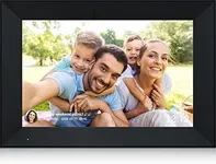 Digital Photo Frame 10.1 Inch WiFi Digital Picture Frame IPS HD Touch Screen Smart Cloud Photo Frame with 32GB Storage, Auto-Rotate, Easy Setup to Share Photos or Videos Remotely via AiMOR APP (Black)