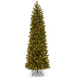National Tree Feel-Real Down Swept Douglas Fir Pencil Slim Hinged Tree with 350 Clear Lights, 7-1/2-Feet
