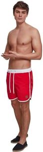 Urban Classics In Stile Rétro, Costume Da Bagno Uomo, Rosso (Red/White), M