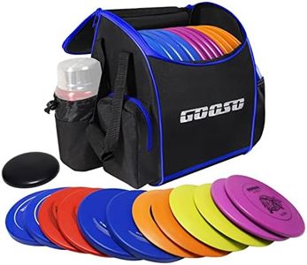 GOOSO Disc Golf Set with Bag - 12 PCS Flying Disc Golf Discs for Beginner with Putter, Midrange, Driver | Portable Disc Golf Backpack Holds 28+ Discs Free Stand Bag Design for Convenient Use