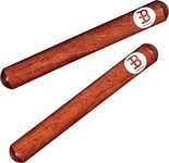 Meinl Percussion Wood Claves Classic - 1 Pair of Cylindrical Claves - With Cutting Sound - Musical Instrument - Walnut, Natural (CL1RW)