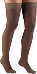 Truform Sheer Compression Stockings, 30-40 mmHg, Women's Thigh High Length, 30 Denier, Taupe, Small