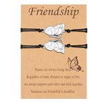 YELUWA 2 Pcs Butterfly Friendship Bracelets, Best Friends Friendship Bracelets for 2 Girls, BFF Long Distance Matching Friendship Bracelets Gifts for Women Girls Sister Friends Birthday Gifts (Silver)