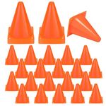 Voittozege 40 Pcs 7 Inch Small Orange Cones Plastic Traffic Cone for Sports Soccer Cones Bike Obstacle Training Cone Agility Cones for Sports Skating Indoor Outdoor Activity Party Decorations