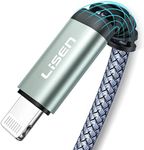 LISEN MFi Certified iPhone Charger Cable (6.6ft), [Never Rupture] Lightning Cable 2.4A Fast Charging iPhone Cord Compatible with iPhone 11 Pro/Xs Max/XR/XS/X/8/8 Plus/7/6/6 Plus/SE/5/5S