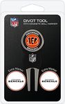 Team Golf NFL Cincinnati Bengals Divot Tool Pack With 3 Golf Ball Markers Divot Tool with 3 Golf Ball Markers Pack, Markers are Removable Magnetic Double-Sided Enamel