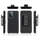 Samsung A53 5G Holster Case, ZASE Belt Clip Case Designed for Galaxy A53 5G Tough Super Slim Rugged Protective Cover Armor Defender Strong Belt Clip [Kickstand] (A Black Holster Combo Case)