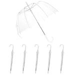 LIVINGbasics Clear Umbrella 5 Pack, Windproof Bubble Dome Umbrella For Rain Wedding Decor, Manual Open, 32”