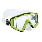 Lime Green / Clear : Cressi PANO 3, Large Wide View Mask for Scuba Diving & Snorkeling - Cressi Quality Since 1946
