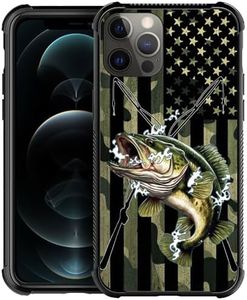 DAIZAG Case Compatible with iPhone 11 Case, Camo American Flag Bass Fish Case for iPhone 11 Cases for Man Woman, All-Round Protection Shockproof Anti-Scratches TPU Cover Case for iPhone 11