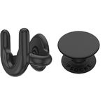 PopSockets: PopMount 2 Multi-surface Mount Handsfree Support for Smartphones and Tablets in Car, Home and Office - Black PopGrip - Expanding Stand and Grip with Swappable Top - Black