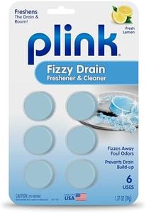 Plink Fizzy Drain Freshner, Prevents Buildup and Maintains a Clear Drain, Removes Drain Odor, Lemon Scent, 6 Tablets