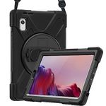 ProCase for Lenovo Tab M9 Case 9 Inch 2023, Heavy Duty Shockproof Rugged Protective Cover Rotating Kickstand with Handle Holder Shoulder Strap for Lenovo TB-310FU Tablet –Black