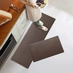 Artnice Kitchen Mats Anti Fatigue 2 Piece,Brown Standing Desk Mat Anti Fatigue Ergonomic Kitchen Rugs,Kitchen Non Slip Rugs And Mats,Anti Fatigue Mat Standing Desk for Kitchen Sink