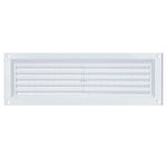 Louvre Vent PVC White 9x3 (225mm x 75mm) Fixed Plastic Grille with Fly Screen and Air Flow Cover Used to Cover Brick, Wall, Door Suitable for Interior & Exterior Use