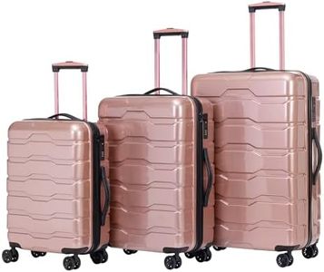 GarveeLife Pink Luggage Sets For Women,Travel Large Suitcase Sets Cute Luggage With Double Spinner Wheels 20inch Carry On Luggage Airline Approved TSA Checked Pink Luggage Set ABS PC (20/24/28) Pink